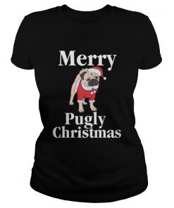 Merry Pugly Christmas Pug Xmas Dog Lover  Classic Ladies