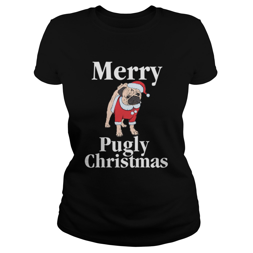 Merry Pugly Christmas Pug Xmas Dog Lover Classic Ladies