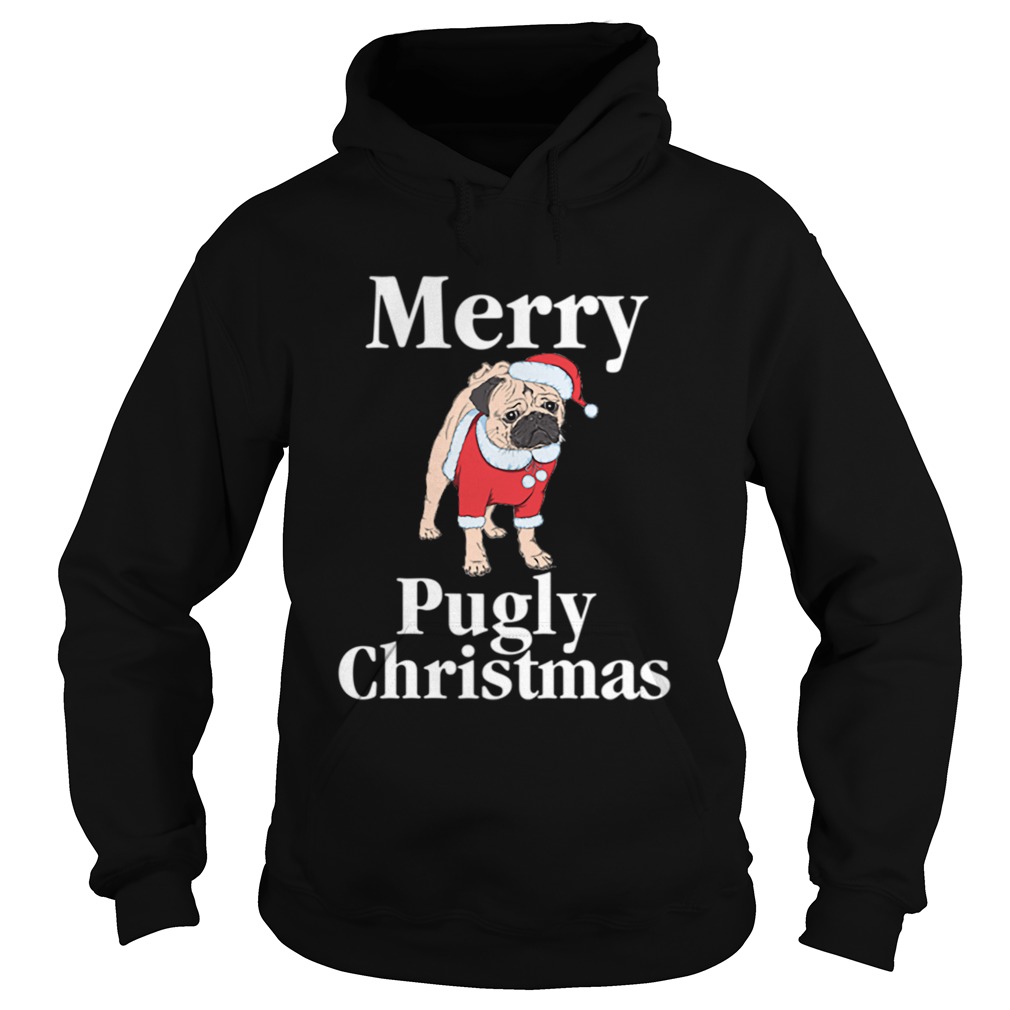 Merry Pugly Christmas Pug Xmas Dog Lover Hoodie