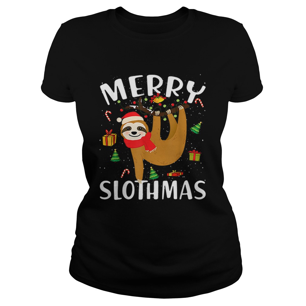 Merry Slothmas Christmas Pajama for Sloth Lovers Classic Ladies