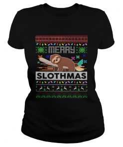 Merry Slothmas Ugly Christmas  Classic Ladies