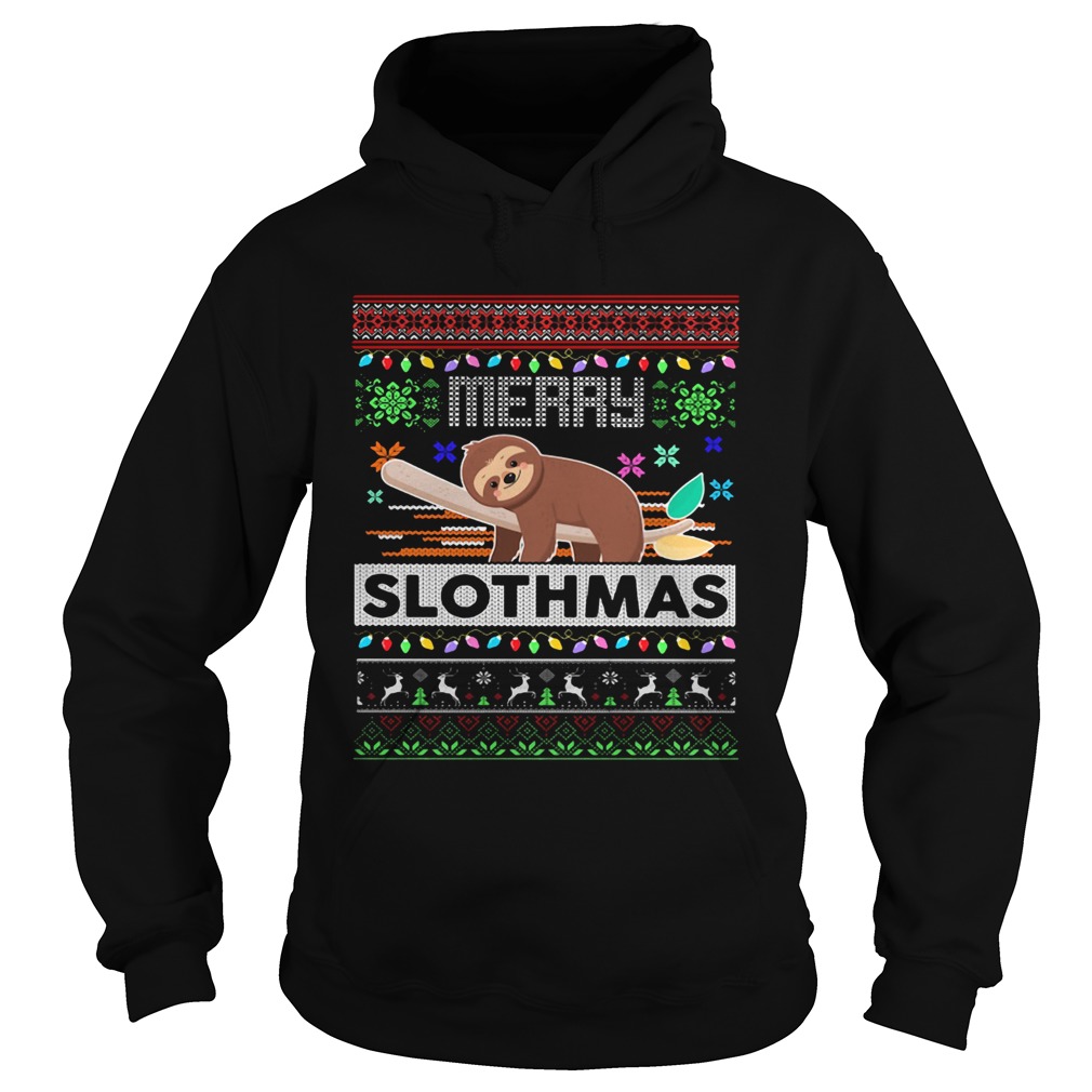 Merry Slothmas Ugly Christmas Hoodie