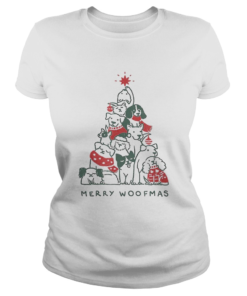 Merry Woofmas Funny Dogs Christmas Tree Xmas Gift  Classic Ladies