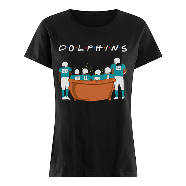 Miami Dolphins Friends TV show sitting on the sofa Classic Women's T-shirt