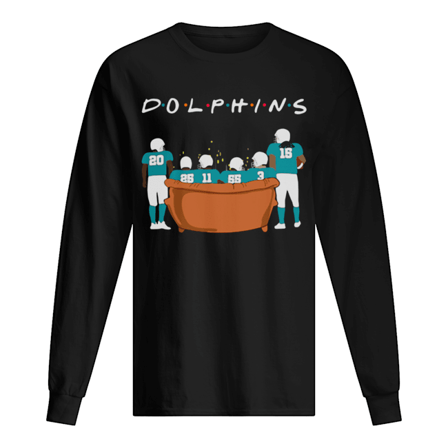 Miami Dolphins Friends TV show sitting on the sofa Long Sleeved T-shirt 