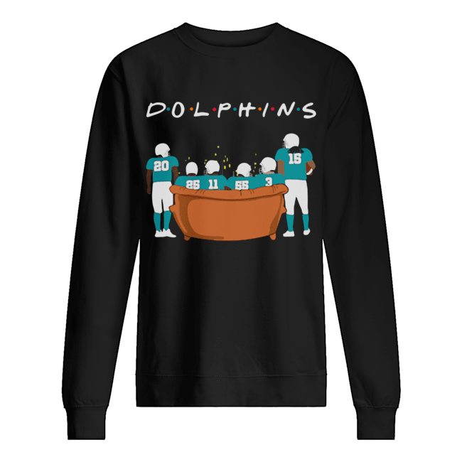 Miami Dolphins Friends TV show sitting on the sofa Unisex Sweatshirt