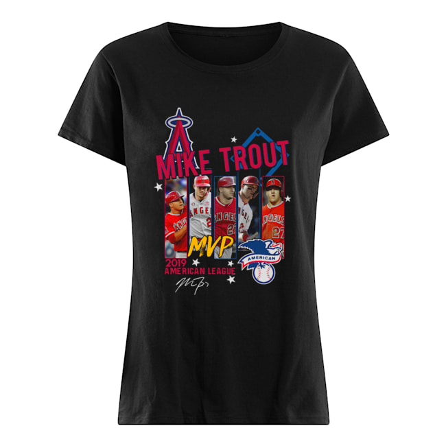 Mike Trout Los Angeles Angels MVP American League 2019 Signature Classic Women's T-shirt