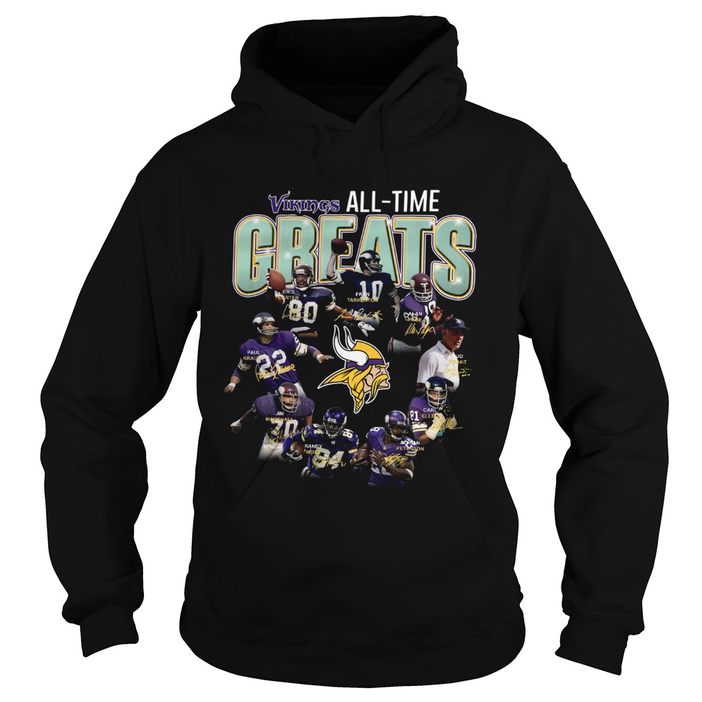 Minnesota Vikings all time great players signatures LlMlTED EDlTlON Hoodie