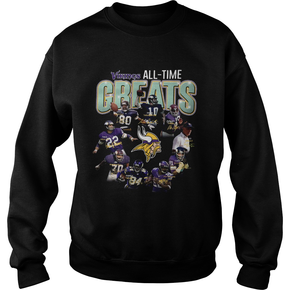 Minnesota Vikings all time great players signatures LlMlTED EDlTlON Sweatshirt