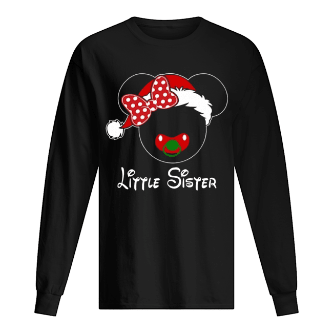 Minnie Santa Claus Little Sister Family Christmas Toddler Long Sleeved T-shirt 