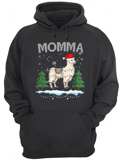 Momma Llama Christmas Funny Matching Family Pajama Gift Unisex Hoodie