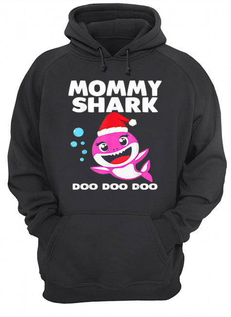 Mommy Shark Doo Doo Christmas Shirt for Family Pajamas Unisex Hoodie