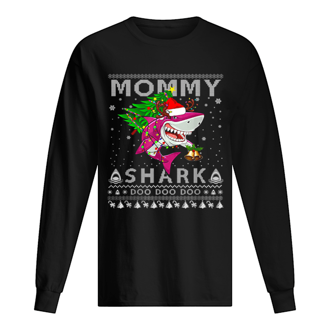 Mommy Shark Santa Doo Doo Doo Christmas Ugly Long Sleeved T-shirt 