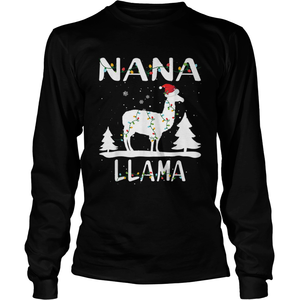 Nana Llama Christmas Funny Matching Family Pajama Gift LongSleeve