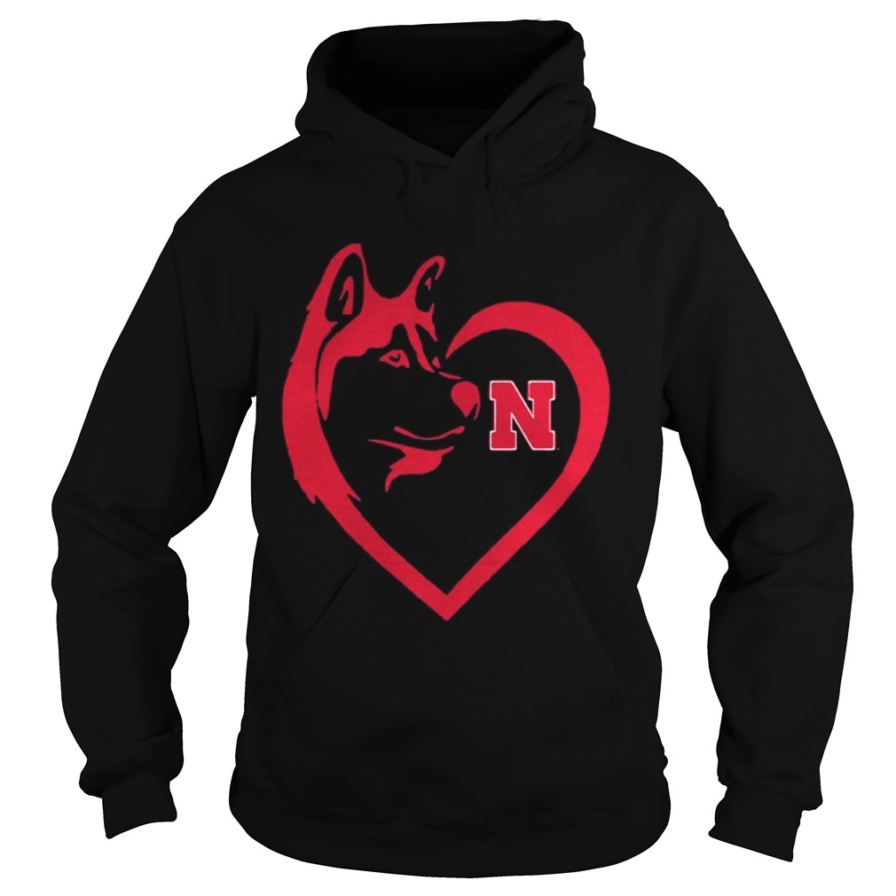 Nebraska Cornhuskers Dogs Husky Heart Team Game day Hoodie