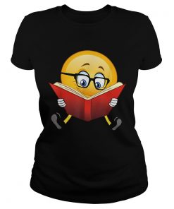 Nerdy Reading Emoji Funny Christmas Cute Book Lover Gift  Classic Ladies