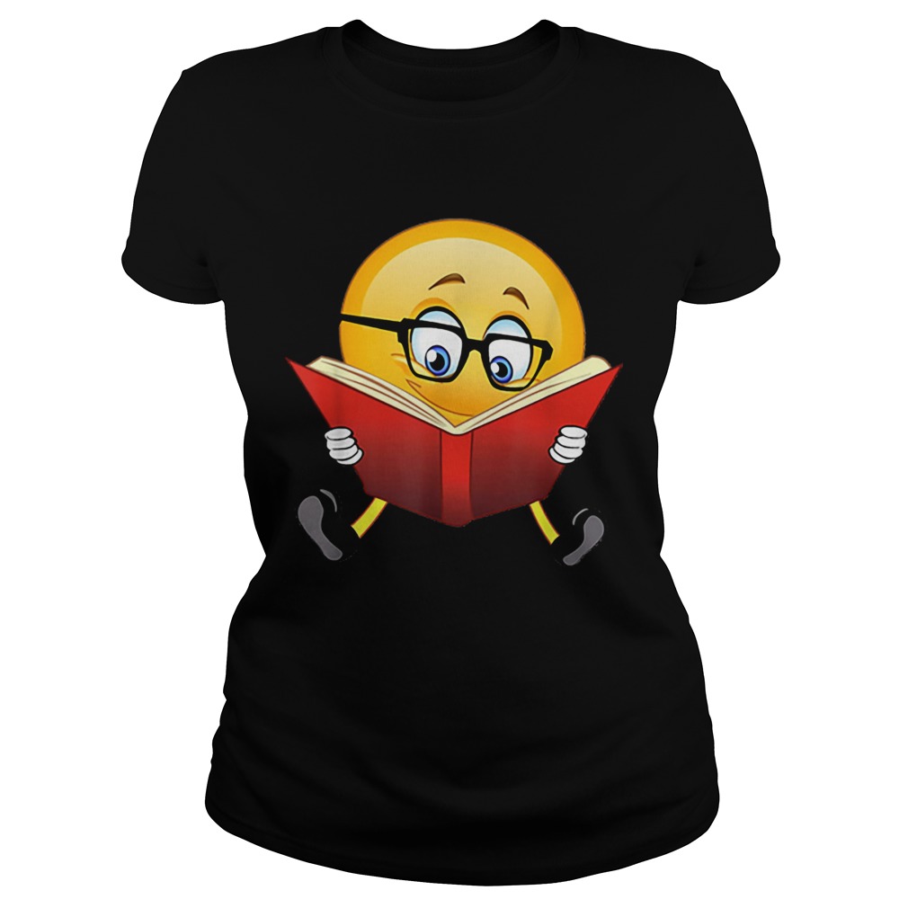 Nerdy Reading Emoji Funny Christmas Cute Book Lover Gift Classic Ladies