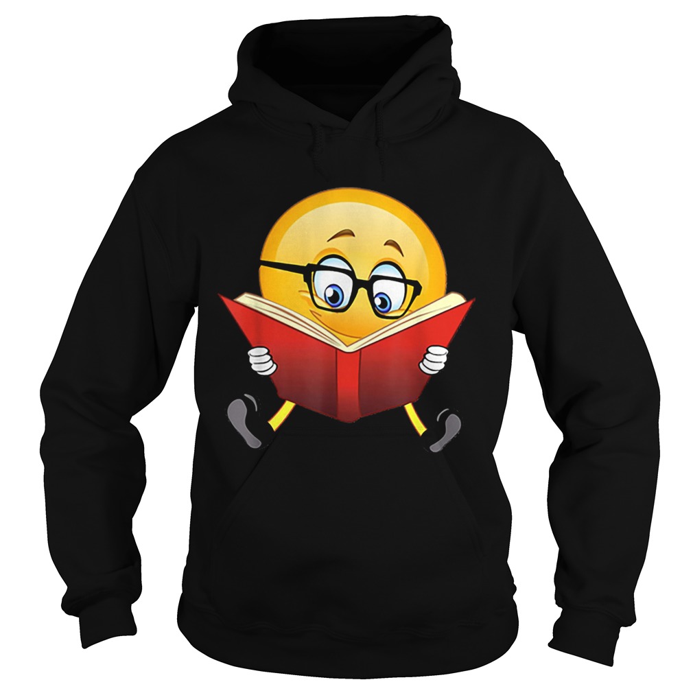 Nerdy Reading Emoji Funny Christmas Cute Book Lover Gift Hoodie