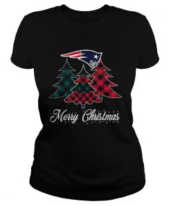 New England Patriots Merry Christmas Tree Football Team  Classic Ladies