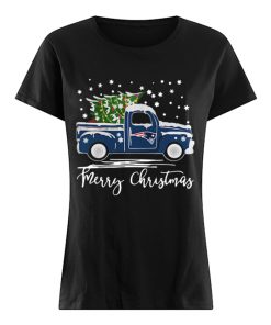 New England Patriots Pickup Truck Merry Christmas  Classic Women's T-shirt