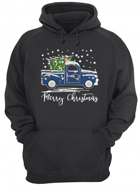 New England Patriots Pickup Truck Merry Christmas Unisex Hoodie