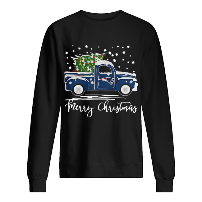 New England Patriots Pickup Truck Merry Christmas Unisex Sweatshirt