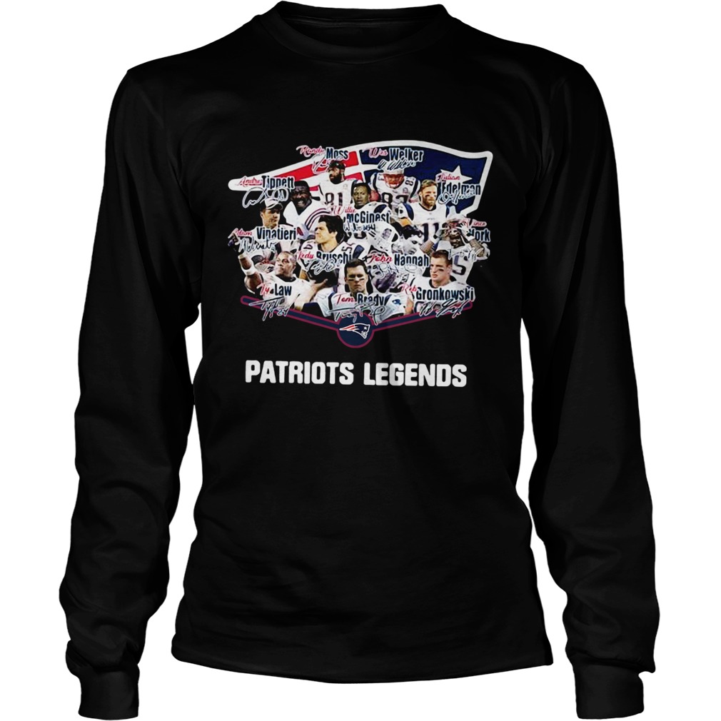 New England Patriots Wes Welker Andre Tippett Ty Law Adam Vinatieri Legends Signatures LongSleeve