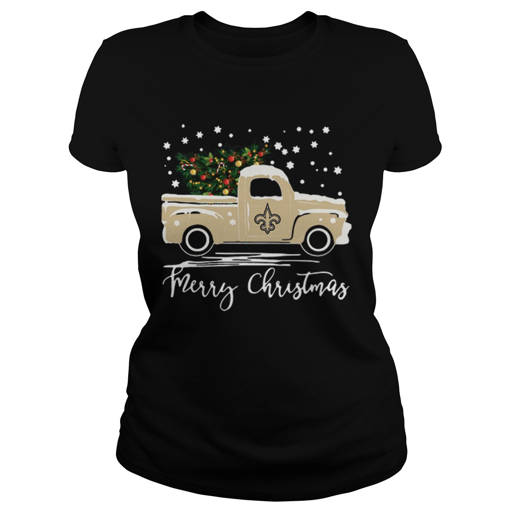 New Orleans Saints Truck Merry Christmas Classic Ladies