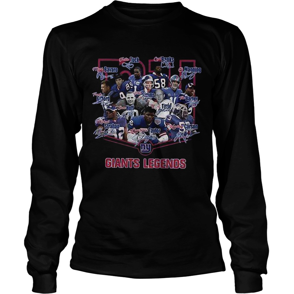 New York Giants legends players signatures LongSleeve