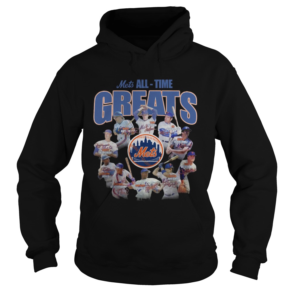 New York Mets Alltime Greats Players Signatures Hoodie