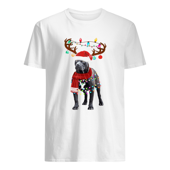 Nice Cute Pitbull Christmas Lights Reindeer Pajamas shirt