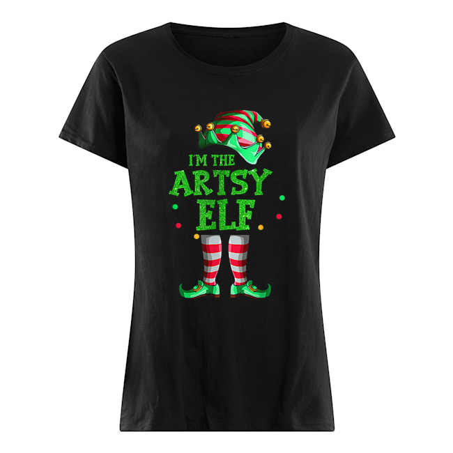 Nice Family Matching Funny Christmas Group gift I’m The Artsy Elf Classic Women's T-shirt