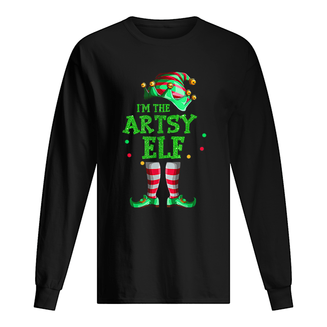 Nice Family Matching Funny Christmas Group gift I’m The Artsy Elf Long Sleeved T-shirt 