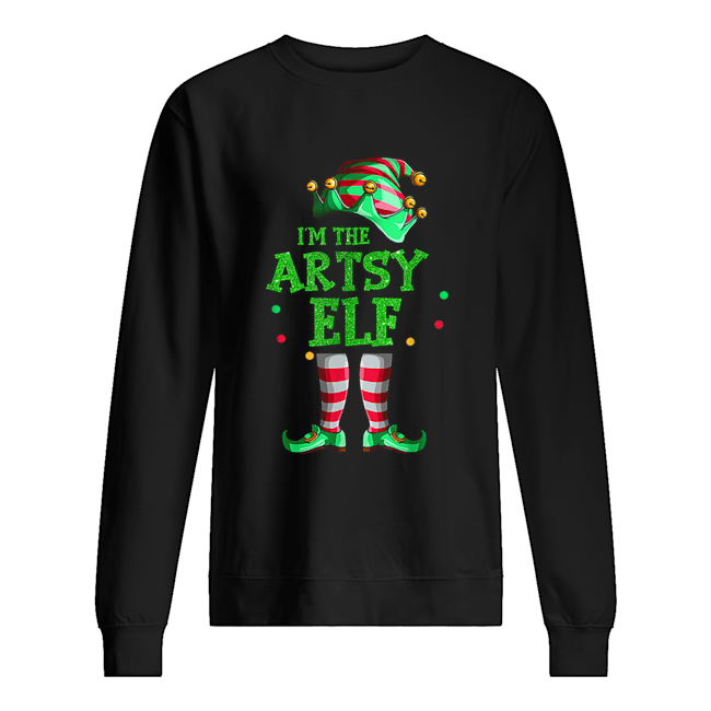 Nice Family Matching Funny Christmas Group gift I’m The Artsy Elf Unisex Sweatshirt