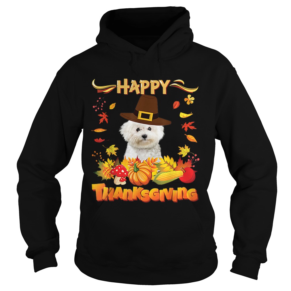 Nice Happy Thanksgiving Bichons Frise Dog Im Thankful For My Hoodie