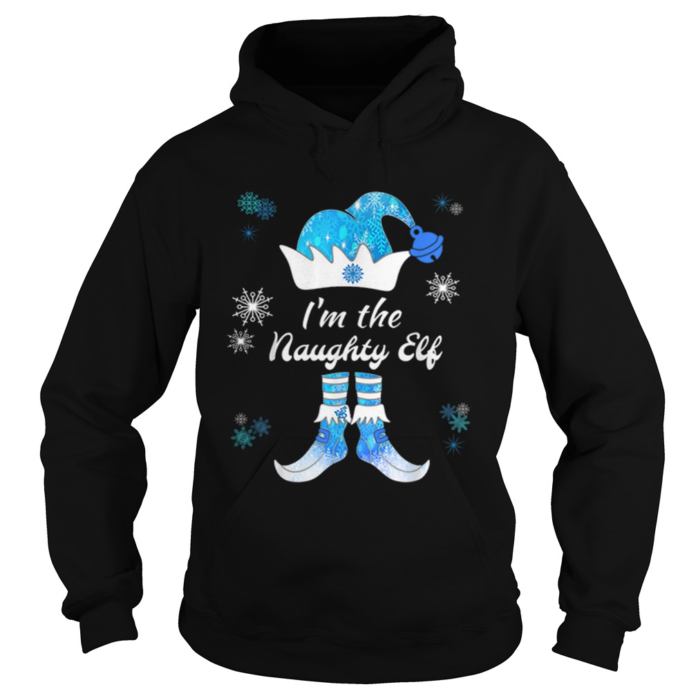 Nice I Am The Naughty Elf Matching Family Group Christmas Blue Hoodie