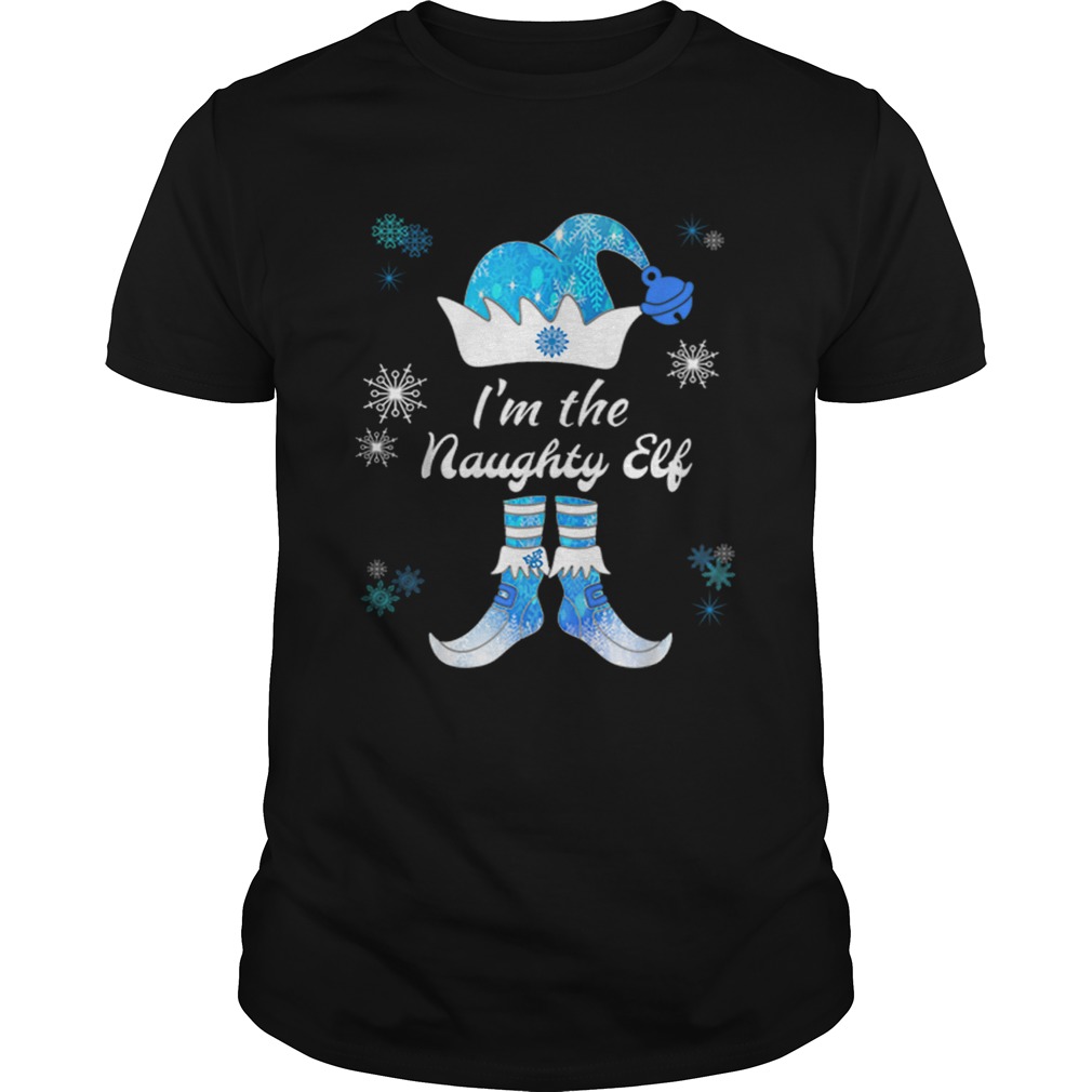 Nice I Am The Naughty Elf Matching Family Group Christmas Blue shirt