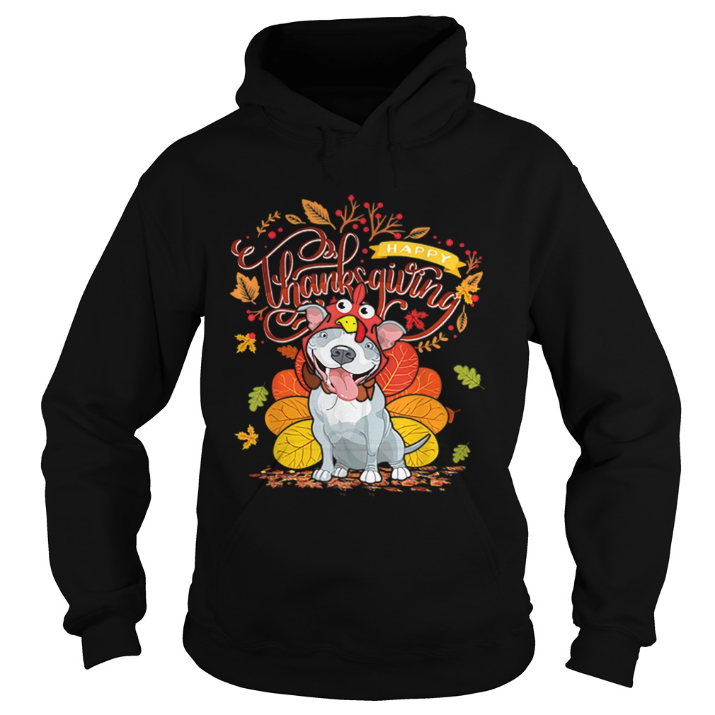 Nice Pit bull Wearing Turkey Hat Fall Autumn Happy Thanksgiving Hoodie