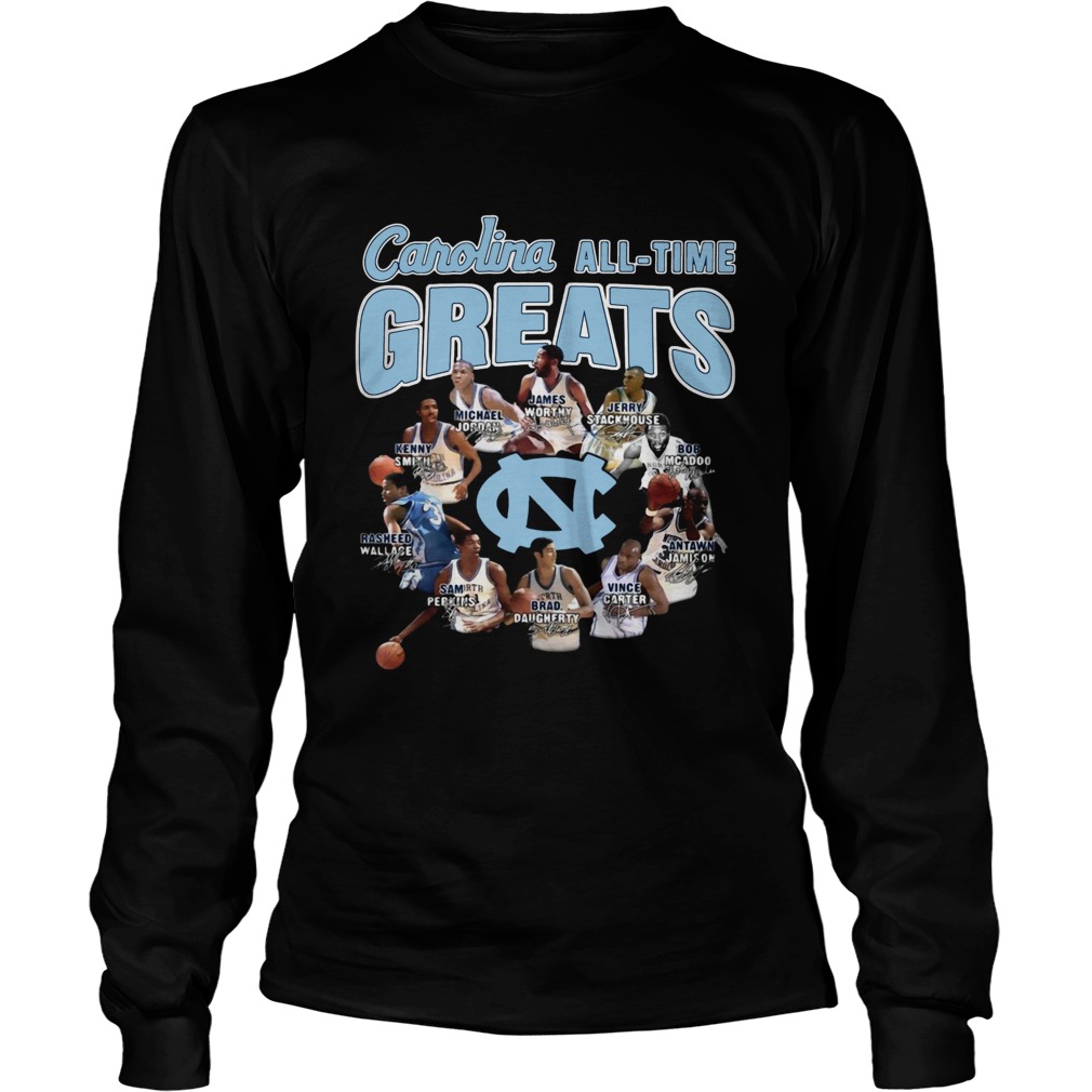 North Carolina Tar Heels baseball Alltime Greats Players Signatures LongSleeve