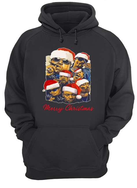 Notorious Big Snoop Dogg Ice Cube Eminem Tupac Santa Merry Christmas Unisex Hoodie