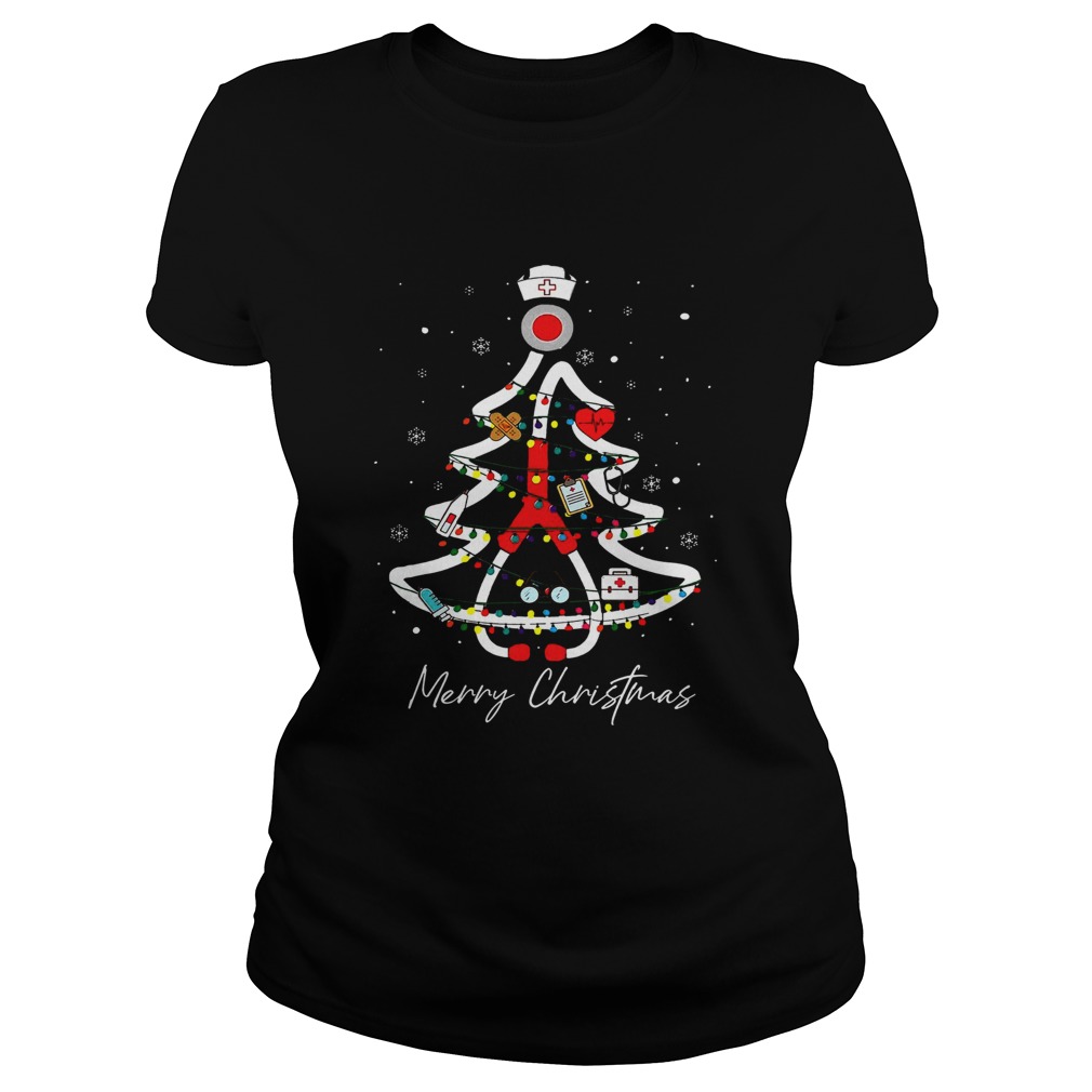 Nurse Tree Christmas Funny Classic Classic Ladies