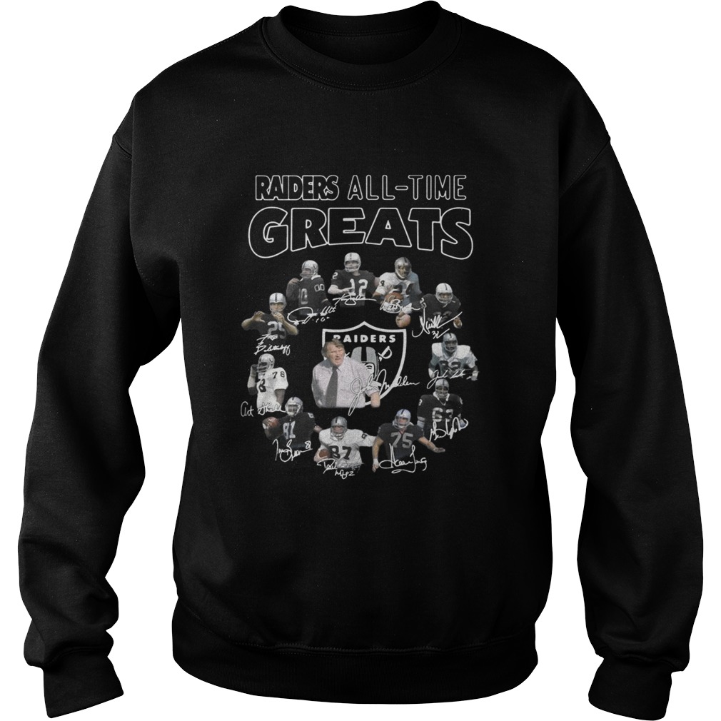 Oakland Raiders Players All Time Greats Signatures Sweatshirt