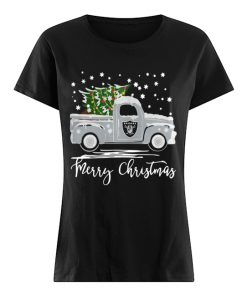 Oakland Raiders Truck Merry Christmas  Classic Women's T-shirt