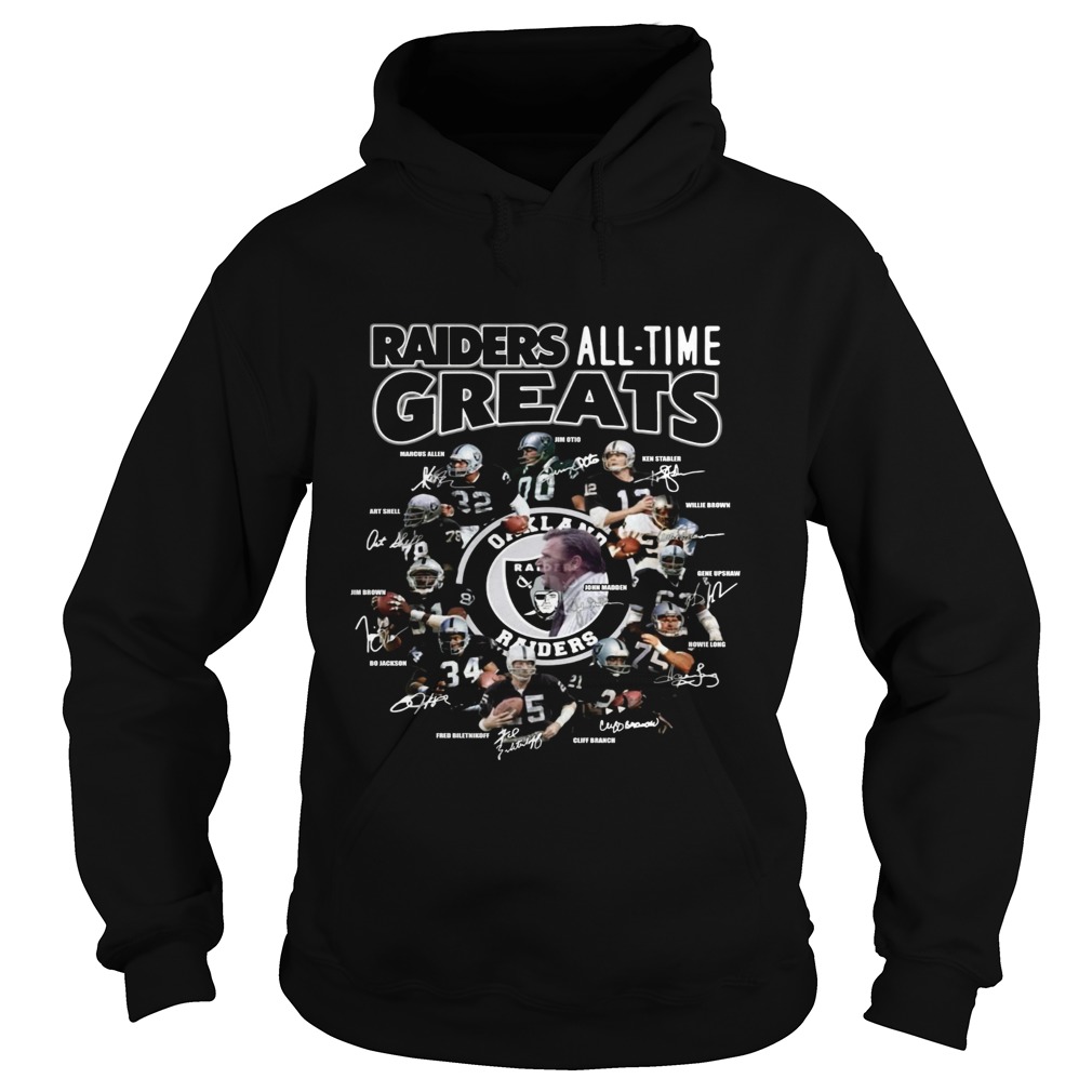 Oakland Raiders all time greats team signatures Hoodie