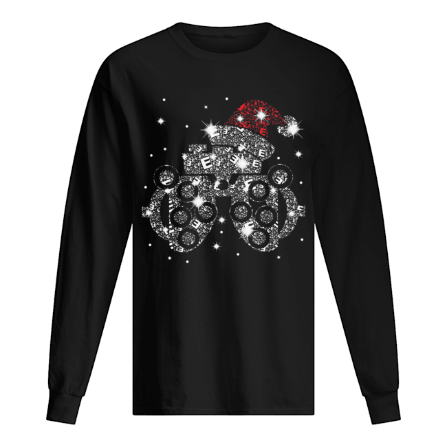 Optometry Bright Santa Diamond Christmas Long Sleeved T-shirt 