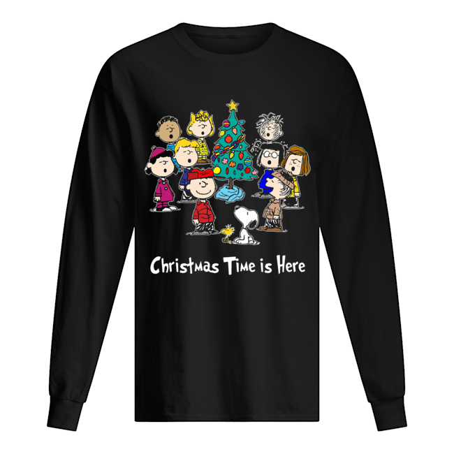 Peanuts Charlie Brown Snoopy Christmas Time is here Long Sleeved T-shirt 