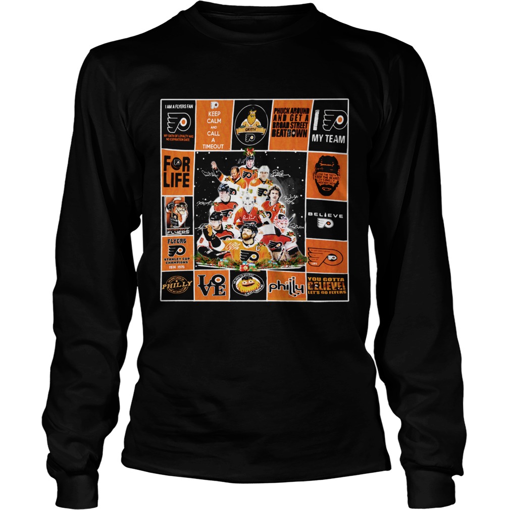 Philadelphia Flyers players Signatures Keep Calm And Call A Timeout Poster LongSleeve