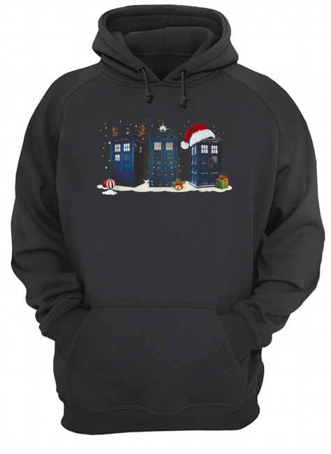 Police Box Reindeer Christmas Unisex Hoodie