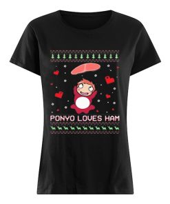 Ponyo Loves Ham Ugly Christmas  Classic Women's T-shirt