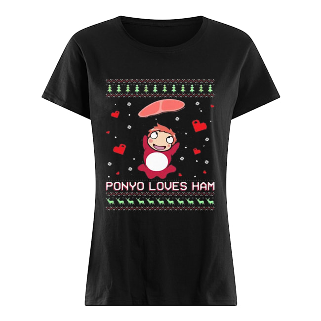 Ponyo Loves Ham Ugly Christmas Classic Women's T-shirt